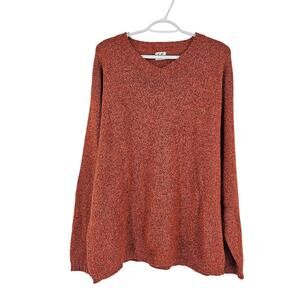 C.P. Company Mens Sweater Orange Wool Silk Blend Knit V-neck Pullover Size 5